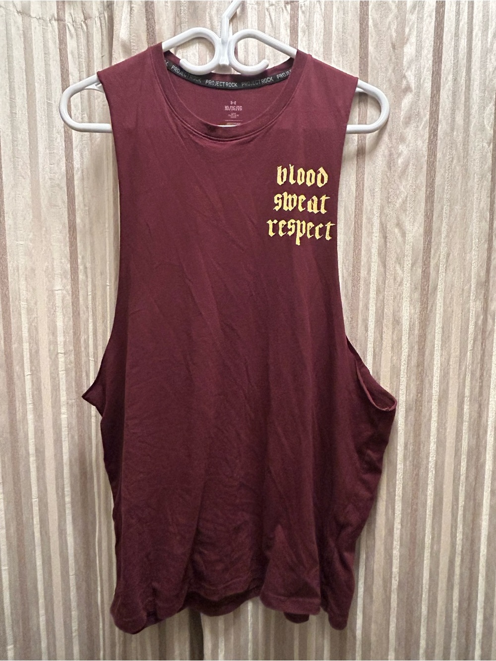 Under Armour Project Rock Muscle Tank - "Blood Sweat Respect", Men’s Size XL